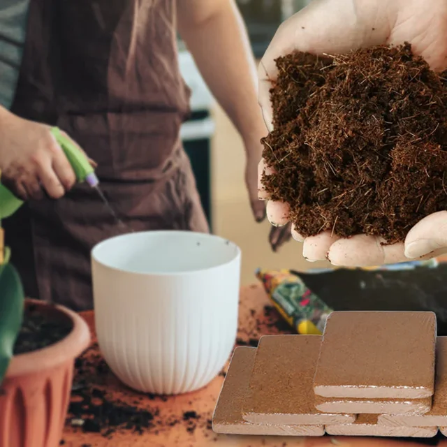 Kókuszdió Kókuszrögzített Coco Coir Tégla Növények Számára Organic Kerti Kókuszrillek Növényi Talaj Zöldségekhez Virágok Gyógynövények Ültetése - Image 4