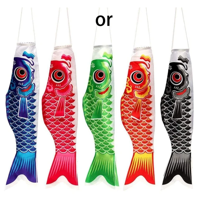 2022 Forró 40 Cm -Es Japán Ponty Permetű Szélsock Streamer Hal Zászló Koinobori Sárkány Rajzfilm Halak Színes Szélszekrény Zokni - Image 5