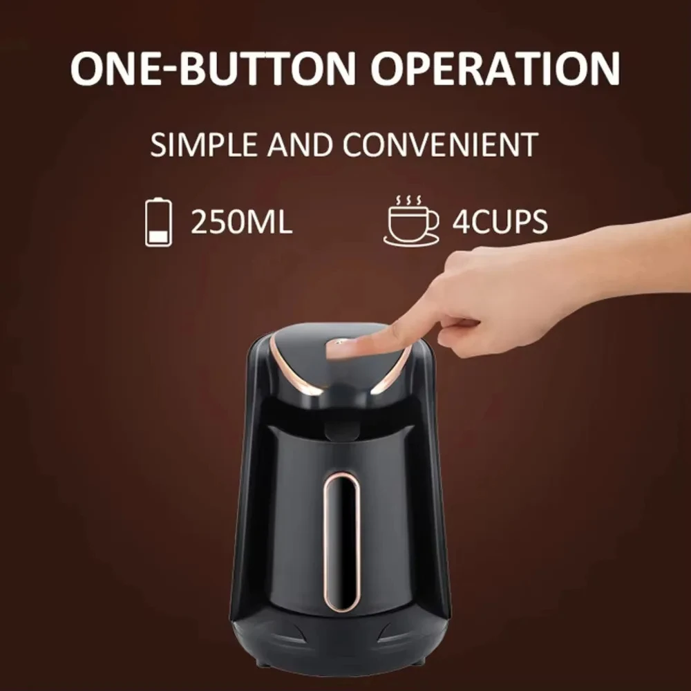 Hot Sale 100% BPA Free 1 To 4 Cup 600W Electric Brewing Capacity Greek Turkish Coffee Maker Pot Set For Travel Office 5