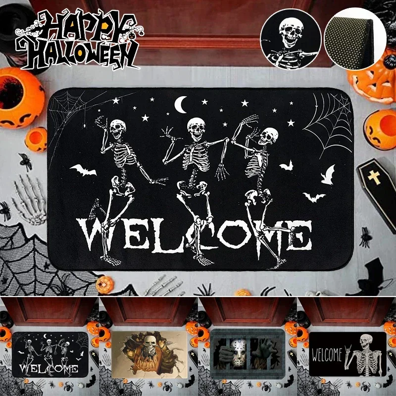Halloween Dancing Skeletons Door Mat for Floor Mat