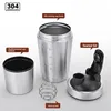 New Stainless Steel Cup Mixer Whey Protein Powder Sports Shaker Water Bottle Detachable Single Layer Outdoor Drink Kettle 3