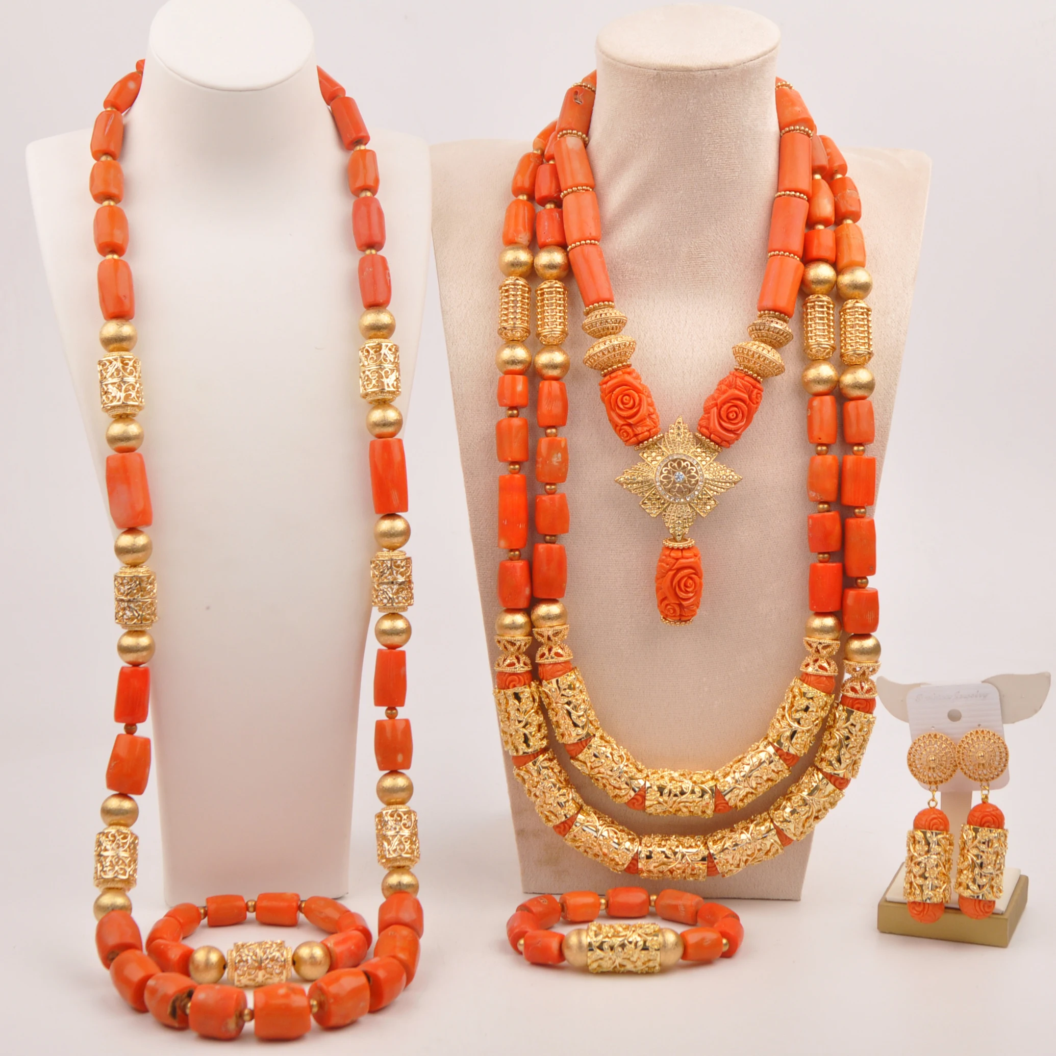 fashion-orange-african-coral-jewelry-set-nigerian-wedding-couple-bride-and-groom-jewelry-sets