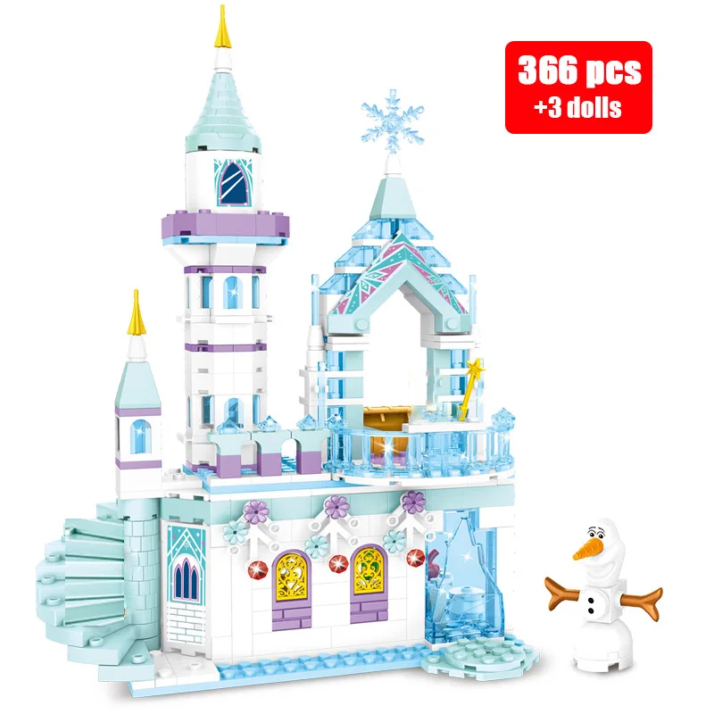 Princess Carriage Horse Disney Frozen Anna Elsa Building Blocks Kit Bricks Classic Movie Model Kids Girl Toys For Children Gifts