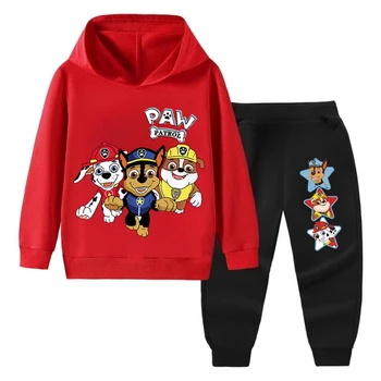 PAW Patrol Thin Hoodies Sweatshirts Children's Sets Child Boy Tops + Pants 2 Pcs Suits Kids Boys Cartoon Printed Tracksuits Set