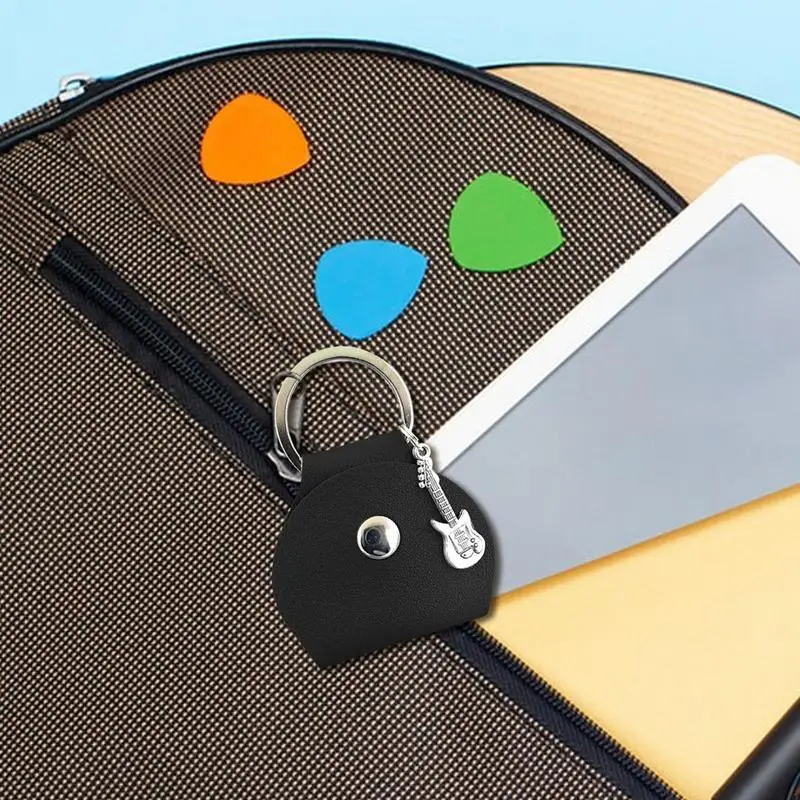 Guitar Pick Storage Case Picks Storage Organizer Pendant PU Leather Tool For Home Stage Performance School Concert