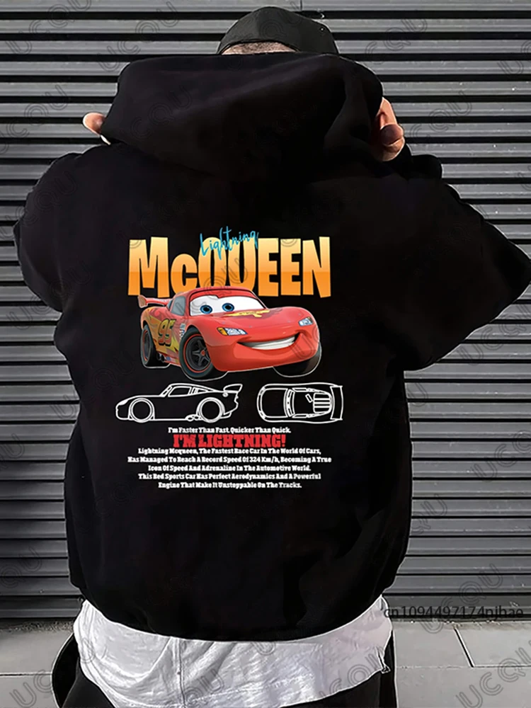 Sudadera con capucha con estampado de Lightning Mcqueen y Sally