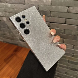 Luxury Bling Glitter Shockproof Phone Case with Shining Sequins and Matte Back Cover - Galaxy S23 Ultra (Silver)