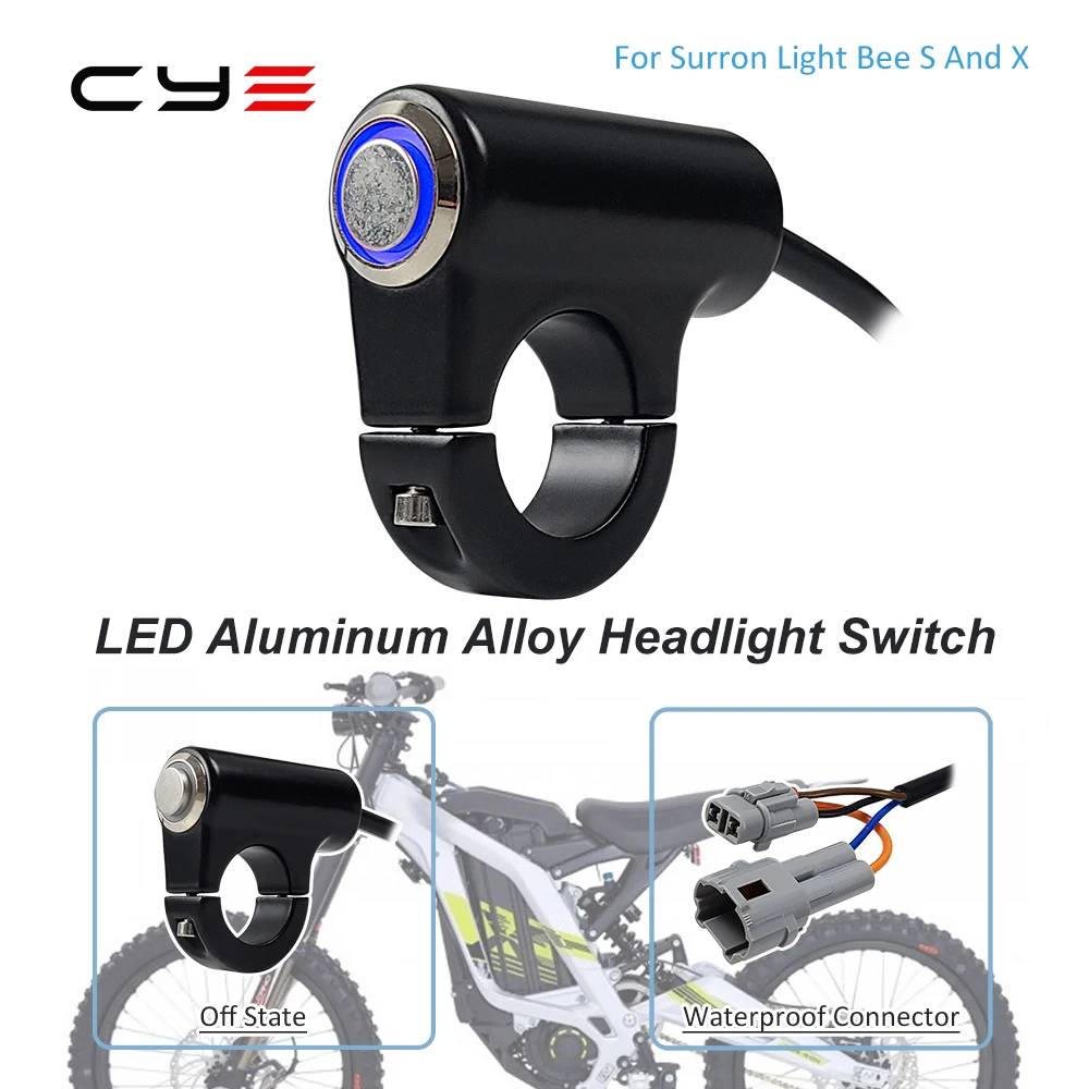 

Motorcycle 7/8" Handlebar Switch Waterproof Aluminum Light Button Toggle ON OFF for SURRON Light Bee X S Pit Dirt Bike