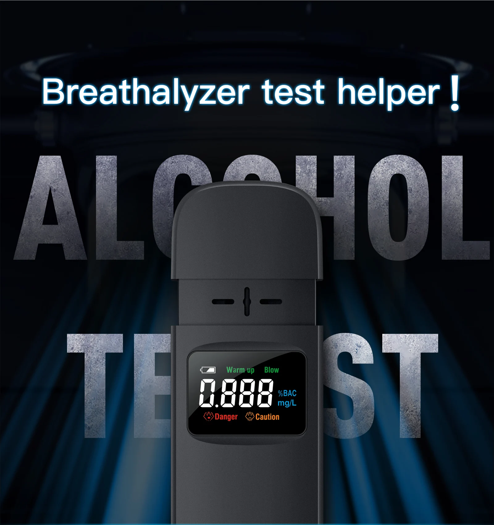 WeGoIOT Portable Breathalyzer AT7000 Fast Test Accurate Alcohol Tester LCD  Breath Alcohol Detector for Police Road Alcohol Test Breathalyzer