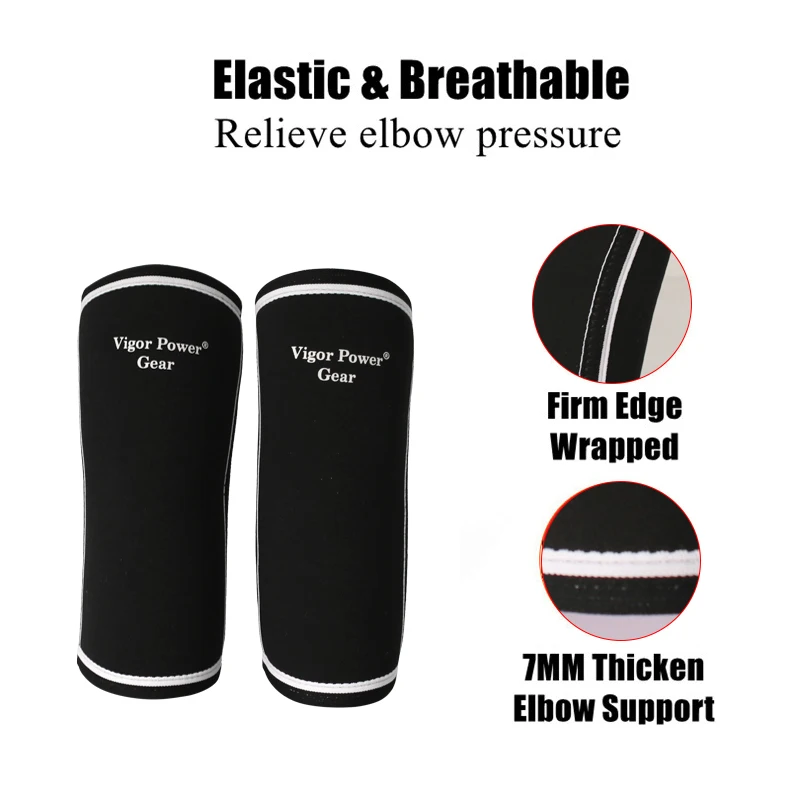 Neoprene Elbow Support for Muscle Composition, Gym Grip Pads for Workout Cross Fitness, Weight Lifting, 1 Pair