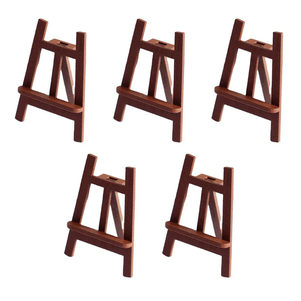 

5 Pcs Mini Easel Model Miniature Blackboard Wood Toy Micro Landscaping Decoration Wooden Toys House Scene Accessory