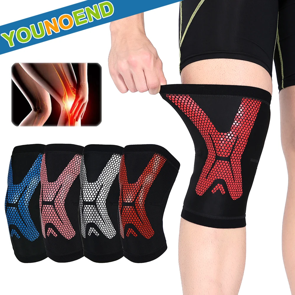 1pc sports knee brace support anti slip compression leg sleeves for basketball running cycling volleyball tennis badminton golf Sports Colorful Knee Sleeves Anti-Slip Breathable Leg Compression Support for Women Men Cycling Running Basketball Football Golf