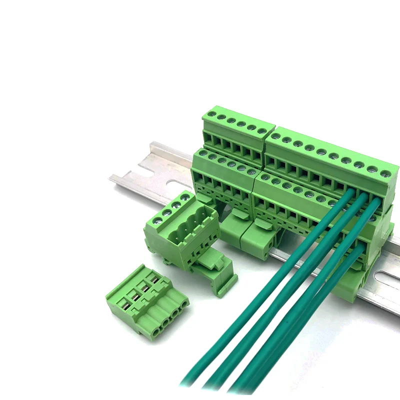 1Sets 2-20pin 2EDG-UVK-5.08mm Rail Terminal Block Pitch 5.08mm Screw Plug-in Terminal Blocks Connector Din Rail Mounting Instead pluggable terminal block connector