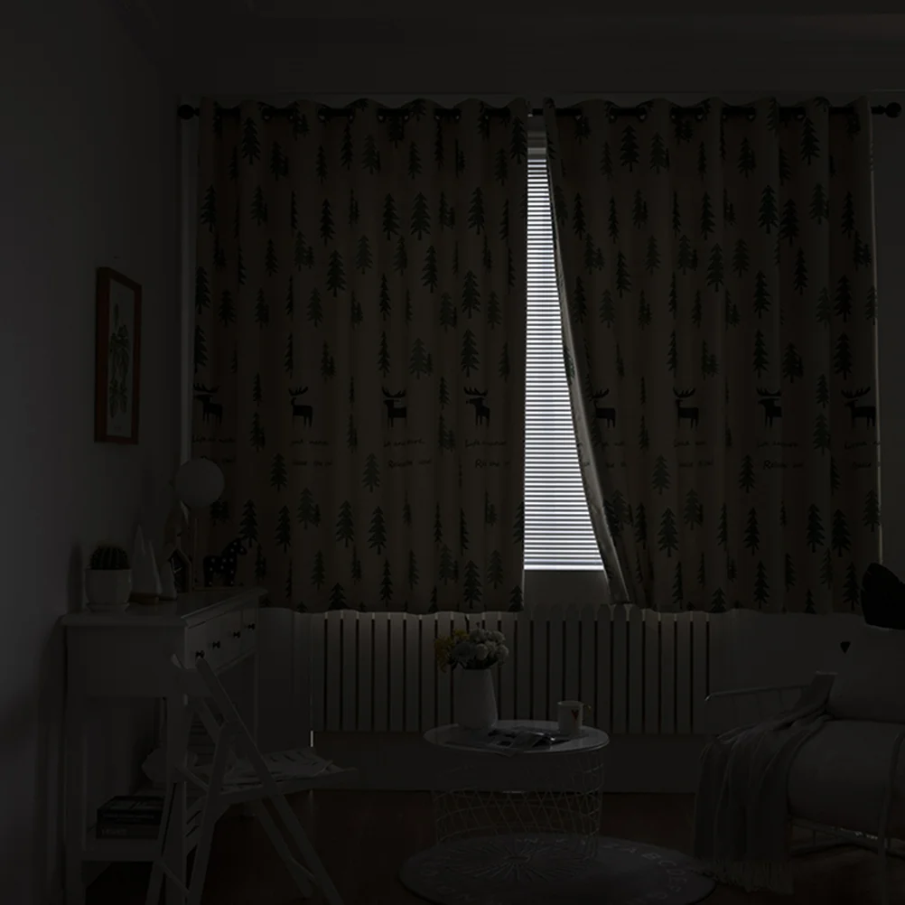 Bedroom Curtain Printed Curtains Home Grommet for Windows Darkening Short Elk Printing Blackout Rural 2