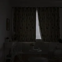 Bedroom Curtain Printed Curtains Home Grommet for Windows Darkening Short Elk Printing Blackout Rural 2