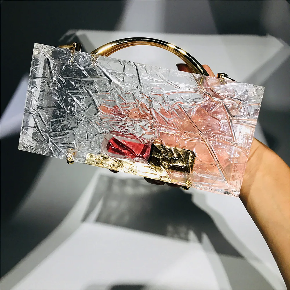 21New Trendy Clear Clutch Purse Chic Solid Women Transparent Acrylic  Evening Bags Retro Round Hard Box Scarf Party Prom Handbags - AliExpress