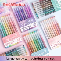 LANGUO 9 Colors Newest Morandi Colorful Gel Pen Student Writing Marker DIY Graffiti Painting Drawing Handbook Pens School 5