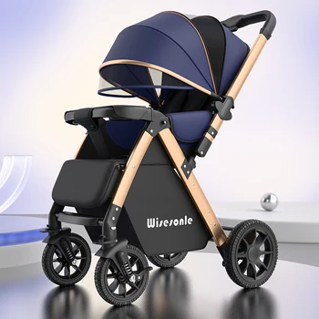Upgraded Baby Stroller with Sitting & Lying Positions – High Landscape Lightweight Folding Two-Way Children Stroller