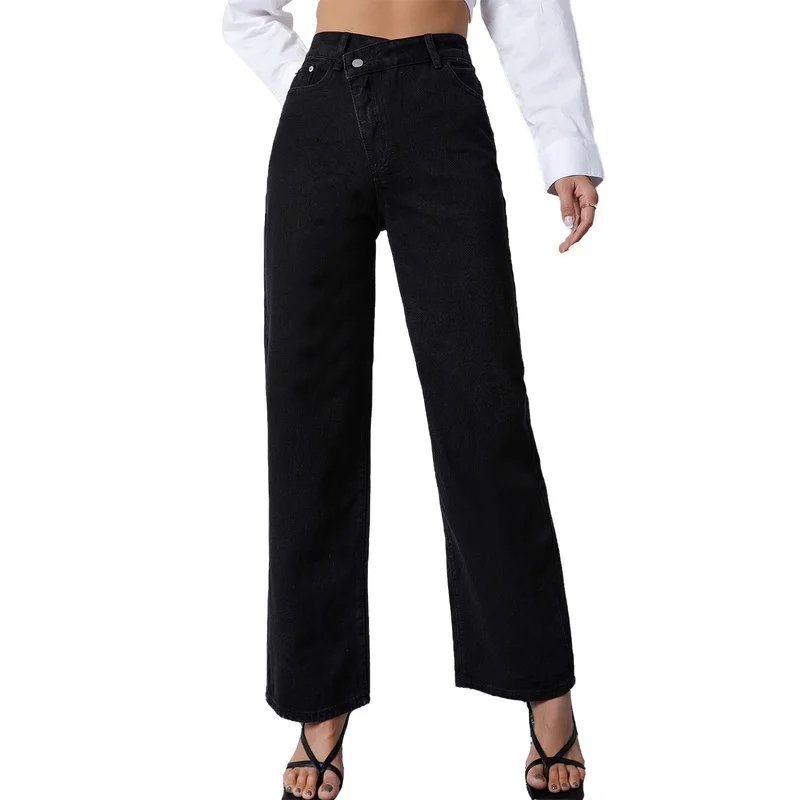 

2022 Spring/Summer Loose Jeans Woman Casual New High-waist Denim Trousers Slim Fashion Jeans Stretch Denim Pants 21222