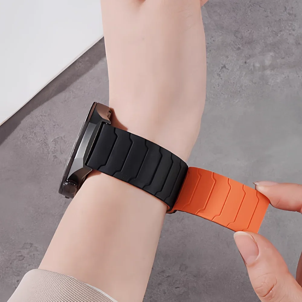 Magnetic Silicone Watchband - 20mm/22mm, Compatible with Multiple Smartwatch Models