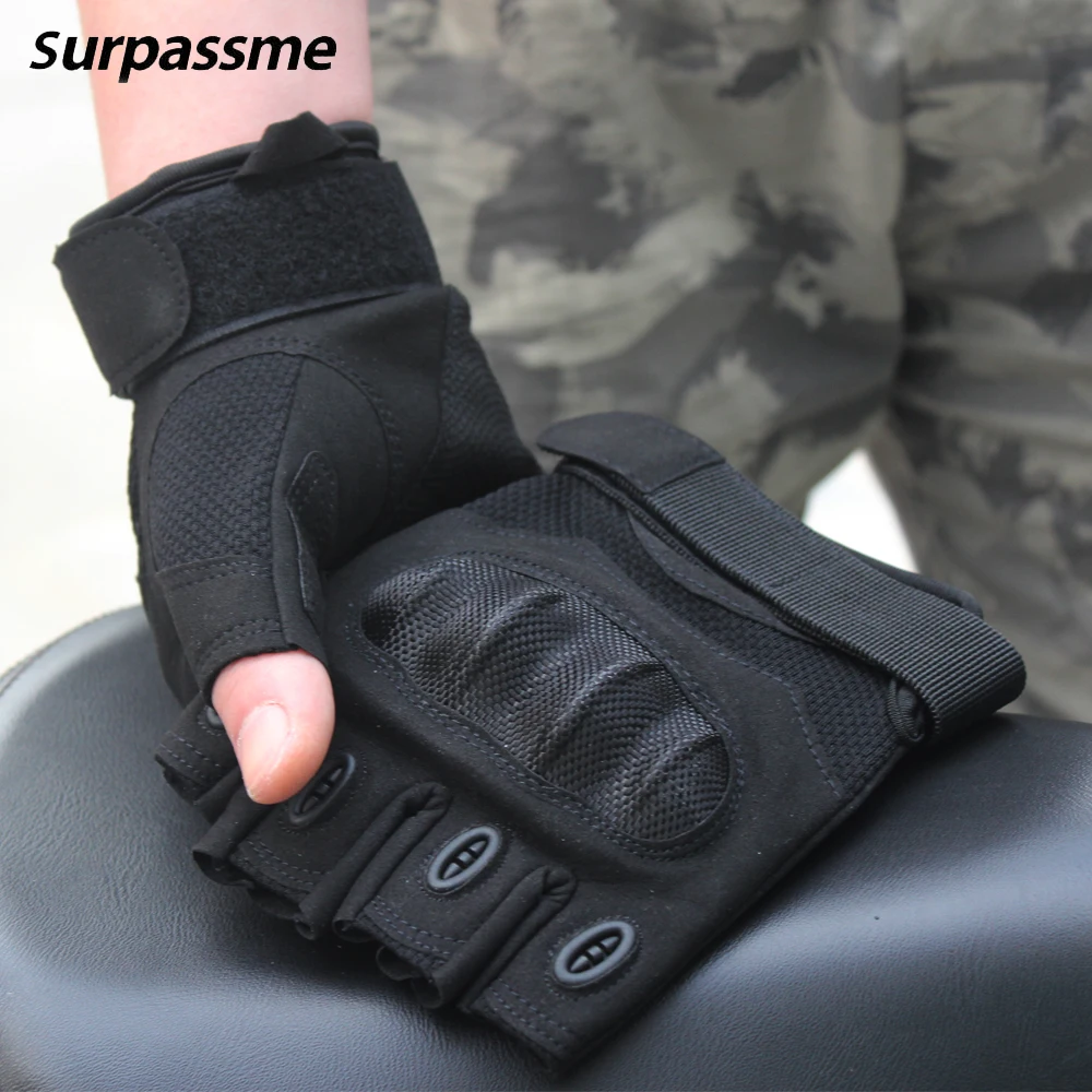 

Fingerless Motorcycle Gloves Summer Men Motorbike Gloves Hard Knuckle Half Finger Tactical Mittens Riding Biker Protective Gear