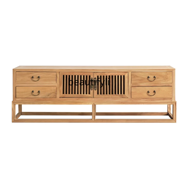 

New Chinese Style Solid Wood TV Stand Living Room TV Cabinet B & B Wall Cabinet Home Storage Cabinet
