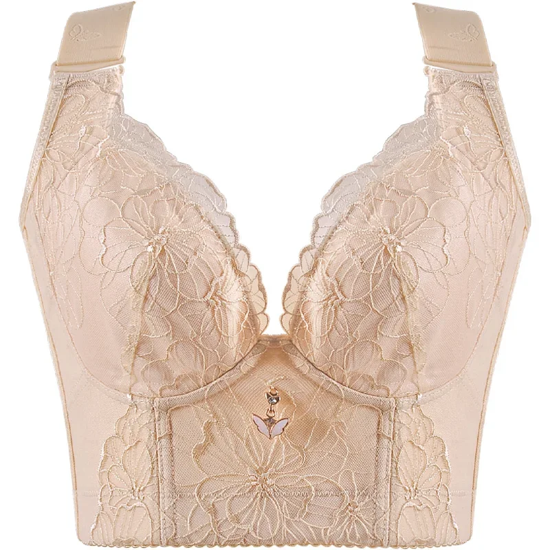 Push Up Bra Sexy Backless Bra Wire Free Underwear Women New Fashion Lace Floral Bras Tops Clothing for Women Plus Size Bra Women