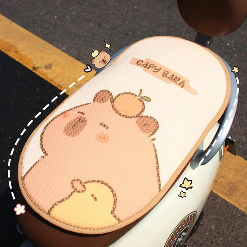 

Motorcycle Seat Cushion Cute Capybara Motorcycle Saddle Seat Pressure Relief Air Cushion Cool & Breathable Travel Seat