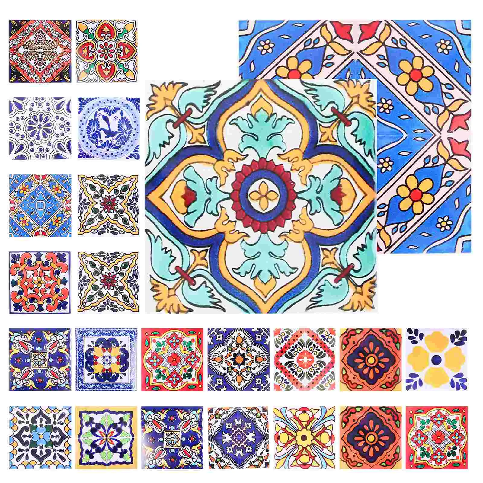 

Vintage Self-adhesive Tile Decals Wall Stickers Mandala Tiles Decals Decorative Wall Decals