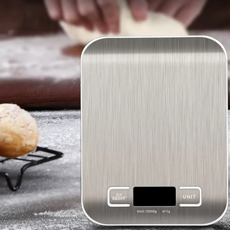 Stainless Steel Digital Kitchen Scale with LCD Display - Precise 10kg/1g Capacity