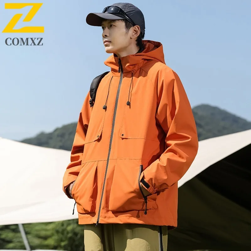 COMXZ Outdoor Hooded Jacket Men Premium Snow Skiing Cold Resistant Warm Parka Streetwear Fashion Lightweight Winter Windbreaker