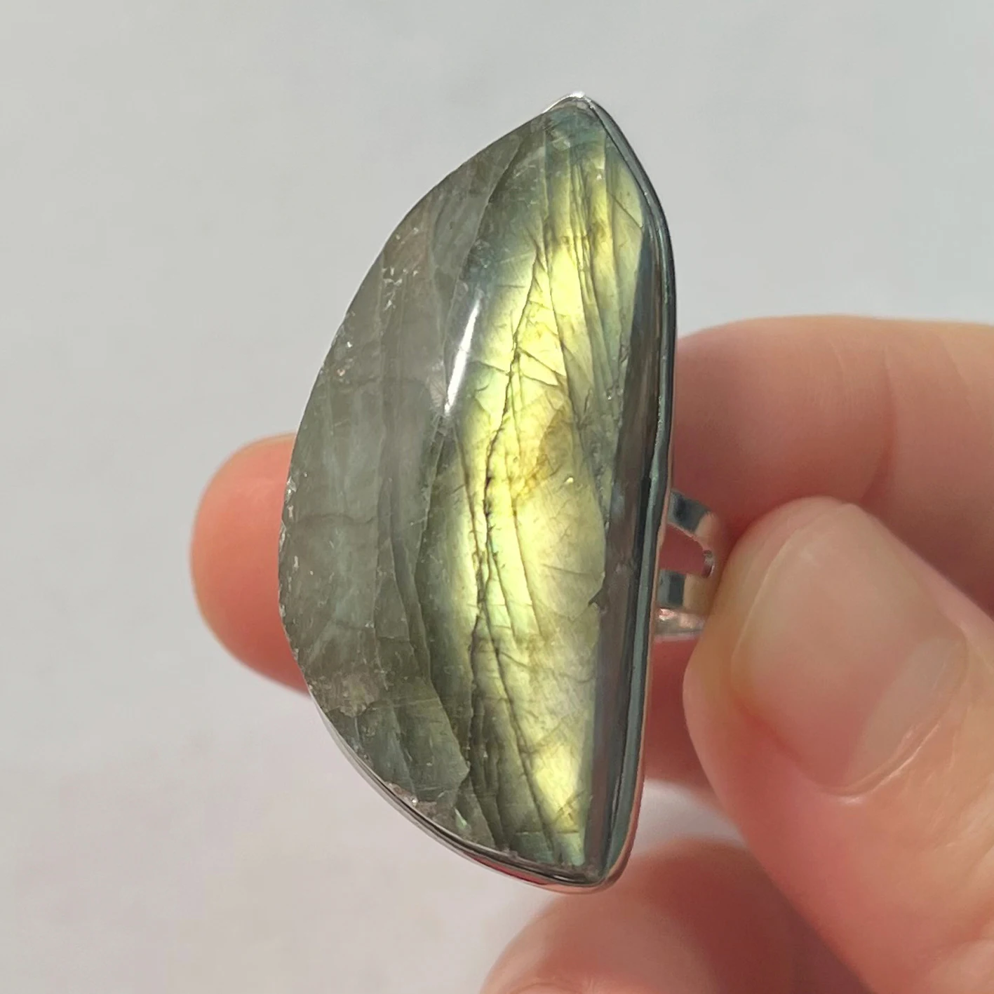 Ring Round Circle Irregular Shape Bead Natural Stone Pink Blue Labradorite Finger Ring for Women Men Gift Adjustalbe 7-9 Z018 Finger Ring Adjustable Rings