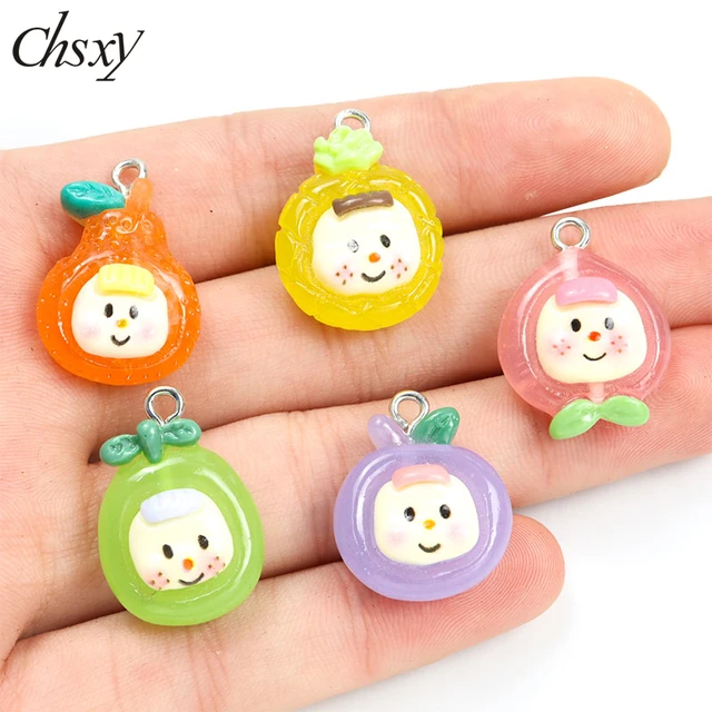 10PCS Candy Resin Charms For Jewelry Making Cute Kawaii Food Fruit