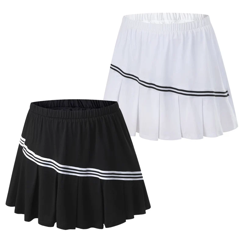 2022 여성용 여름 스포츠 스커트, 속건성 테니스 스커트, 테이블 배드민턴 스커트, 누출 방지 요가 골프 조깅 스커트 