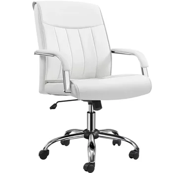 Steady 22.5 In Executive Chair, 300 Lbs. Capacity, White Office Furniture
