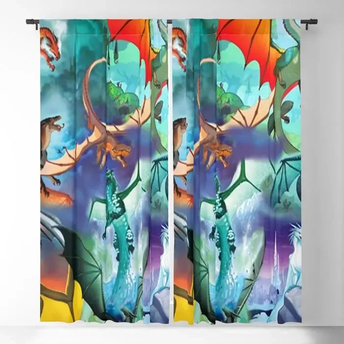 Wings-Of-Fire All Dragon Blackout Curtains 3D Print Window Curtains For ...
