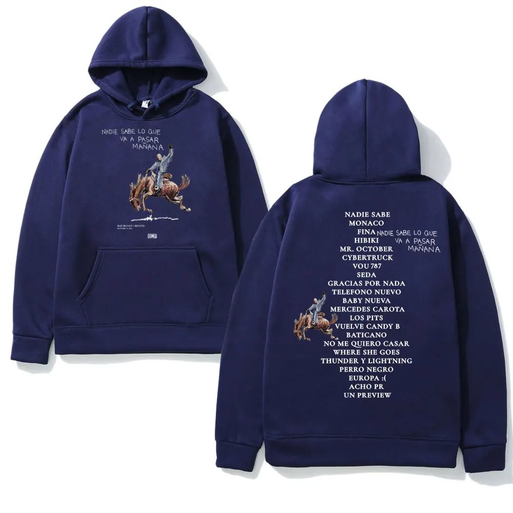 Bad Bunny New Album Nadie Sabe Lo Que Va Pasar Manana Sweatshirts Men Women's Vintage Street Hoodies Tops Clothes Warm Pullovers