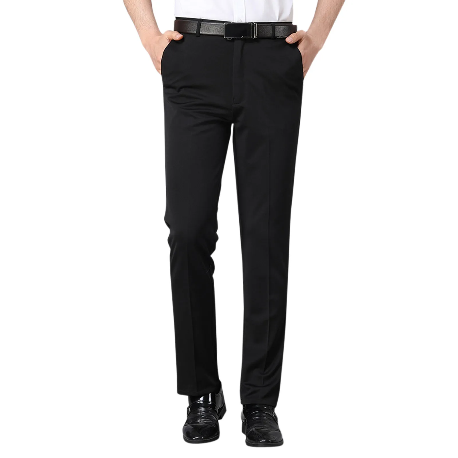 Men's spring and summer thin suit pants middle-aged casual pants high-waisted straight leg loose business casual men's pants