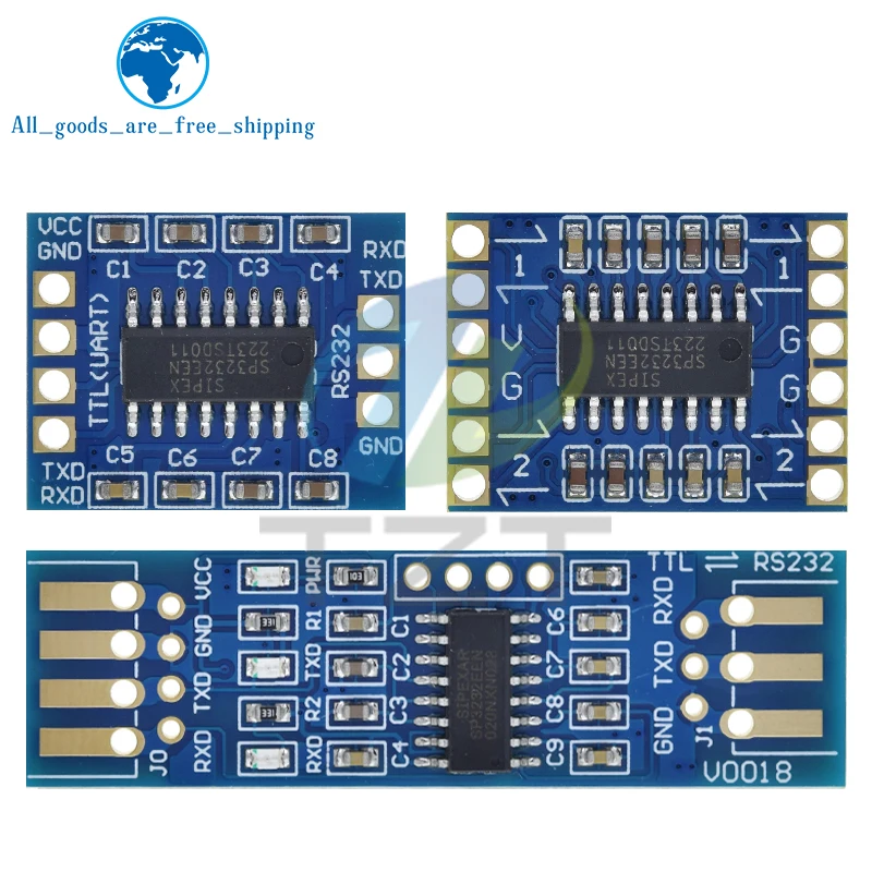 

Модуль TZT RS232 SP3232 TTL на RS232, модуль последовательного порта TTL