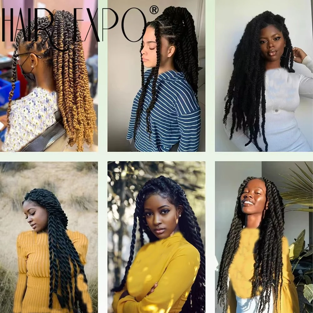 Marley Hair 18Inch Synthetic Marley Braiding Hair Ombre Black Brown Blonde for Afro Kinky Marley Twist Braiding Hair For Women 2