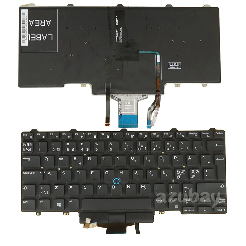 Belga br Português Húngaro Nórdico Norueguês Teclado para Dell Latitude E5450 5450 E5470 5470 5480 5488 5490 Retroiluminado uk - Imagem 4