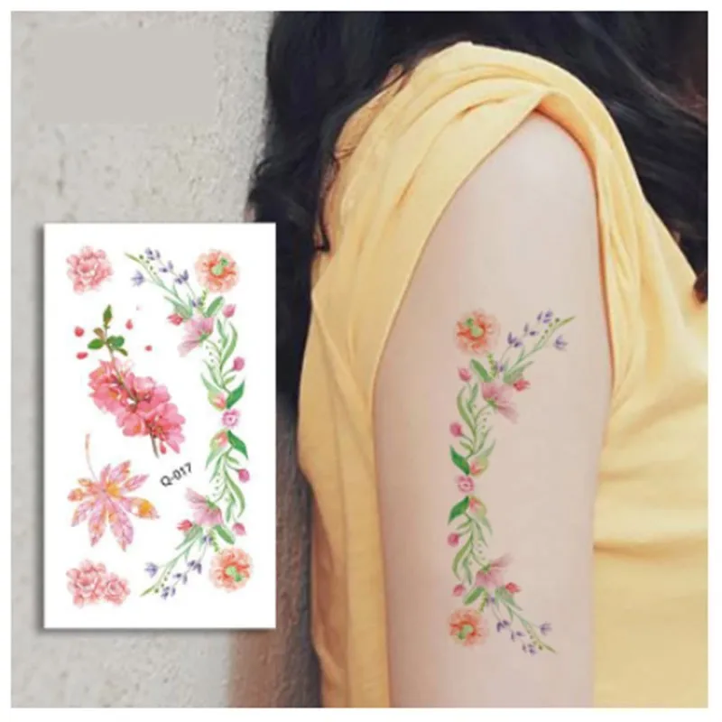 10/32pcs  Literary Small Fresh Flowersr Tattoo Stickers Temporary Women Cute Arm Tatoo Rose Waterproof And Sexy Tattoo Stickers