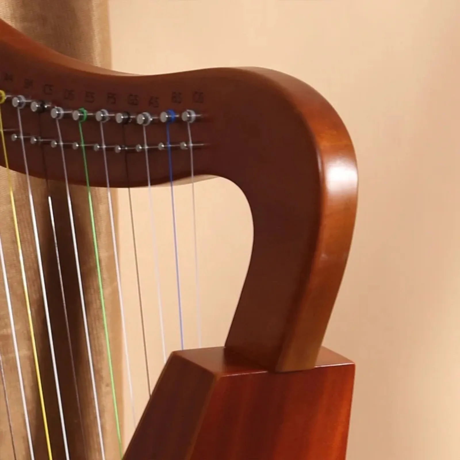 Portable Small Harp Wooden Lyres Piano with Accessories Beginner Stringed Instruments Nice Gifts 15 Strings Chromatic Lyre