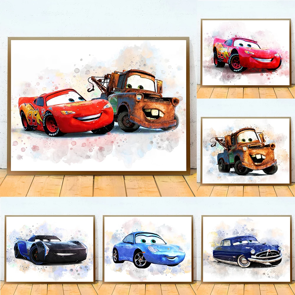 Art print Cars Lightning McQueen with / without frame by Disney