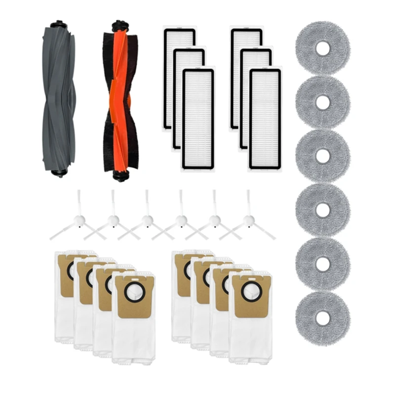 

1 Set Main Brush HEPA Filter Side Brush Mop Cloth Replacement Parts Accessories Fit For Dreame X20 Pro / PLUS