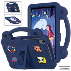 Kids Cartoon Shockproof EVA Tablet Case with Portable Handle and Stand Cover for TB305FU or TB305XU (03 Navy Blue)