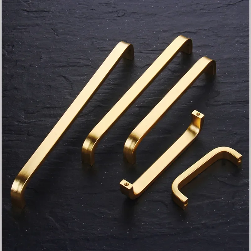 Furniture Handles Kitchen Door Handles 4/6/8/10/12 Inches Gold Black Silver Space Aluminum Handles Kitchen Door Cabinet Straight Handle Pull Knobs Furniture Hardware