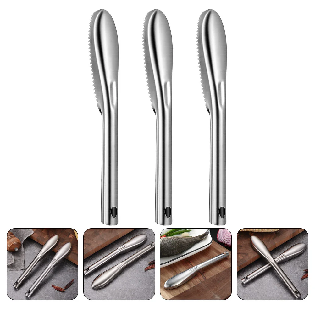 

2 Pcs Fish Scaler Metal Stainless Steel Fish Scale Scraper Tool Descaler Scales Reusable Tools Descalers