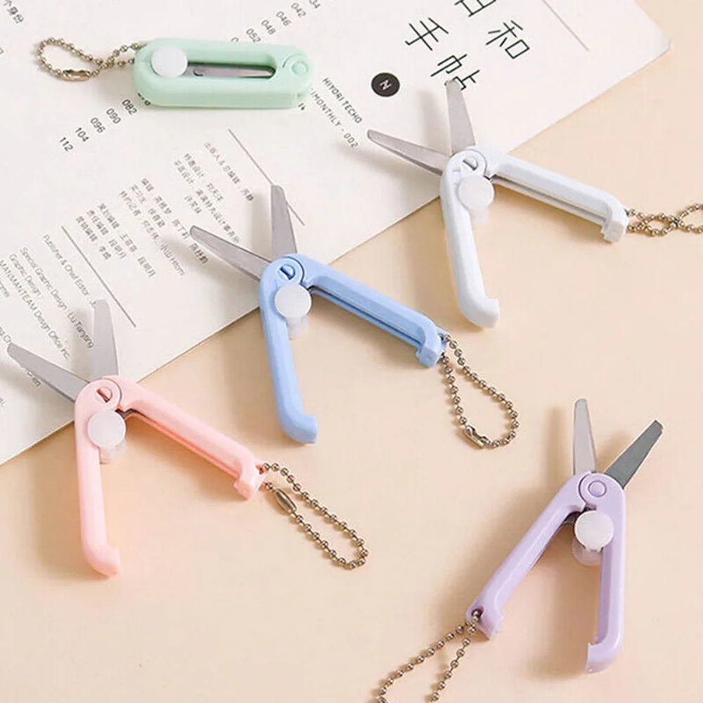 Portable Mini Folding Scalable Multifunctional Stainless Scissors Students Stationery Office School Supplies portable scissors cutter stationery scissors
