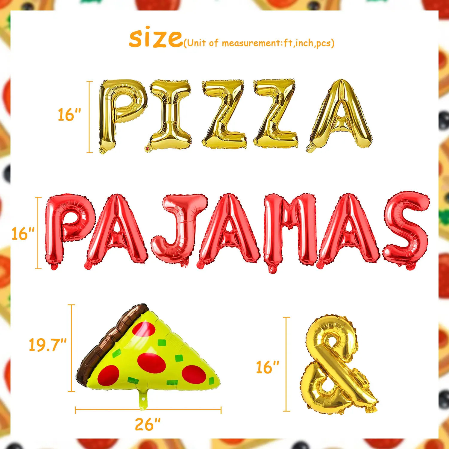  Pizza And Pajamas Birthday Party Decorations, Pizza